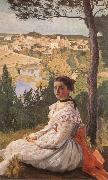 Frederic Bazille View of the Village of Castelnau-le-lez oil on canvas